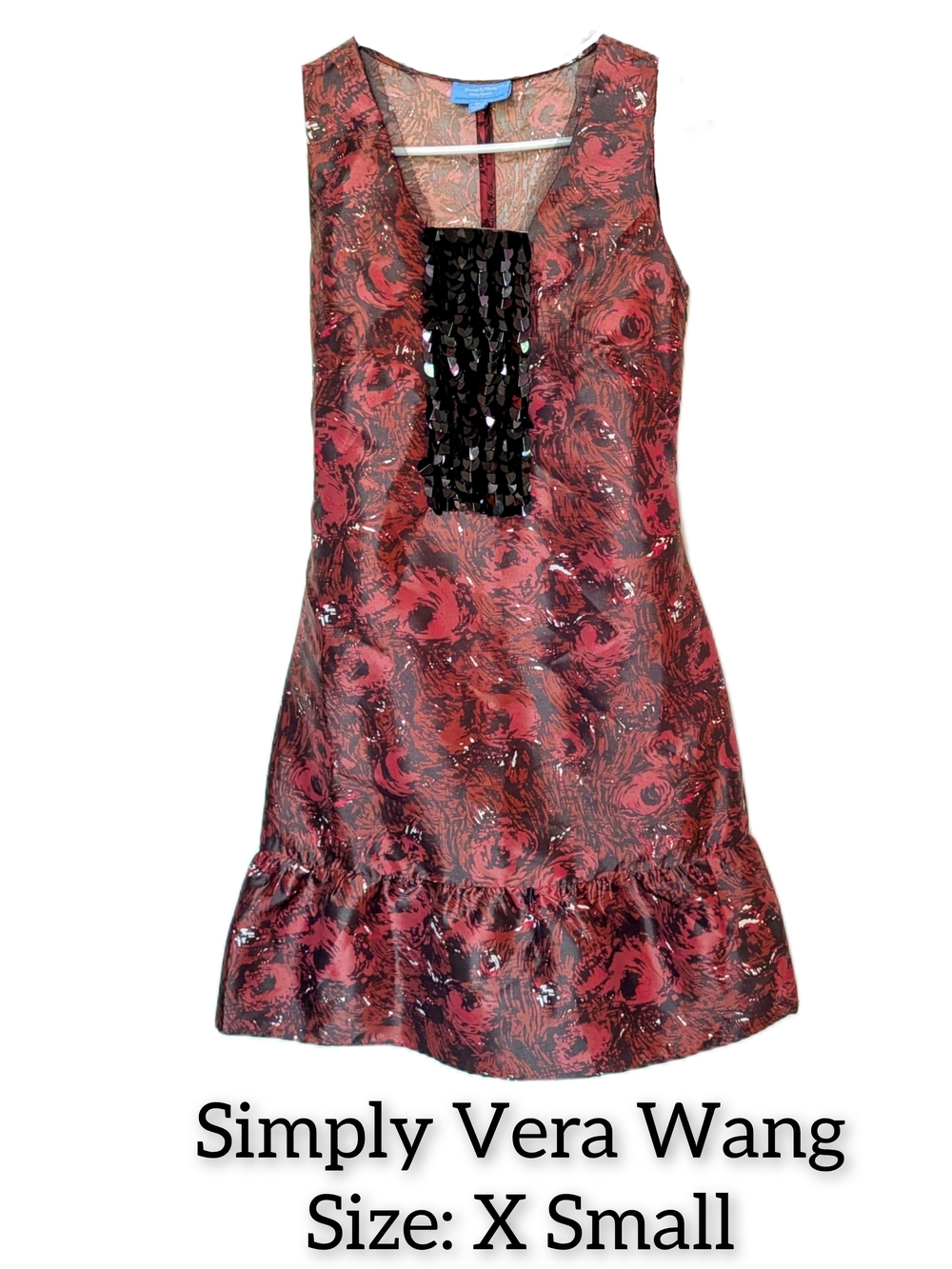 Simply Vera Vera Wang Burgundy And Black Dress NWOT